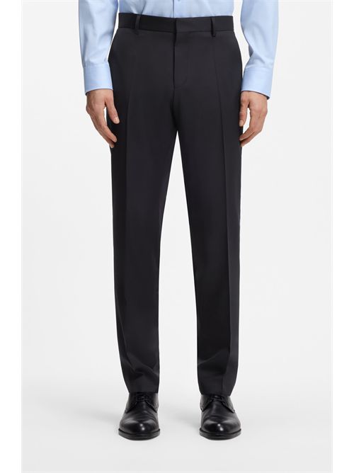 Pantaloni slim fit in serge di lana vergine